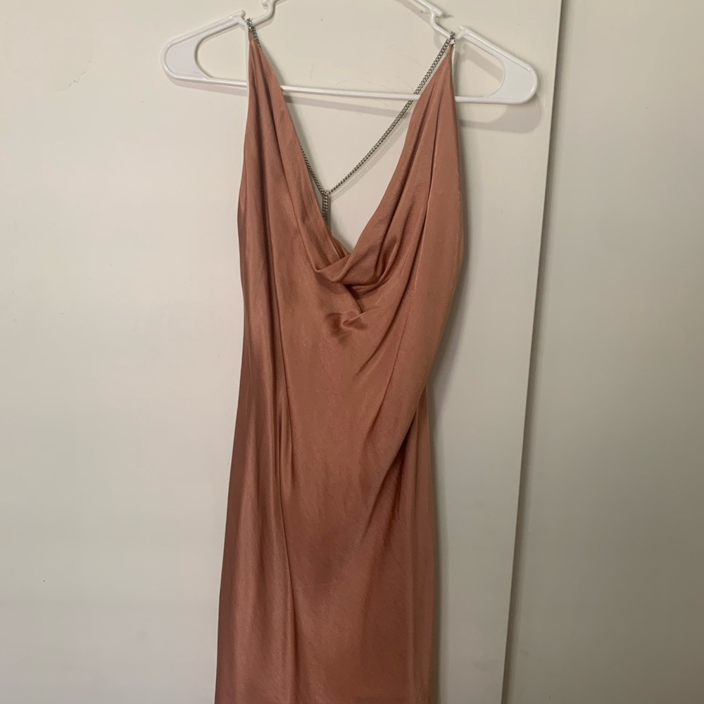Stain copper cocktail mini dress size medium